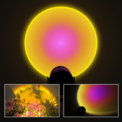 Sunset Lamp Projector LED Night Light 360 Degree Rotation Multi Halo Projection For Bedroom Background Wall Decoration G