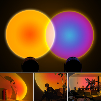 Sunset Lamp Projector LED Night Light 360 Degree Rotation Multi Halo Projection For Bedroom Background Wall Decoration G