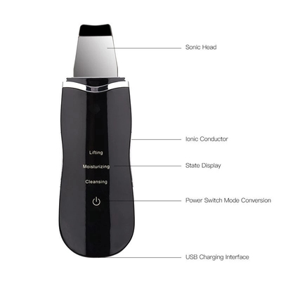 Ultrasonic Skin Scrubber Deep Cleaning Face Scrubber Vibrating Facial Cleansing Skin Spatula Peeling Beauty Instrument D