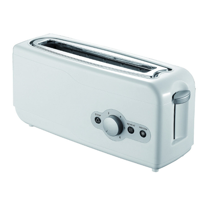Timing Control Reheat Defrost Automatic Pop Up Plastic Toaster 750W Long Slot 2 Slice