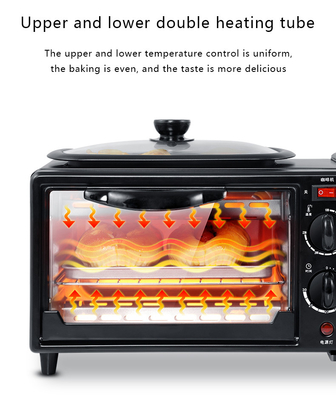 Household Bread Pizza Mini Oven Frying Pan Multifunction Coffee Maker 3 In 1