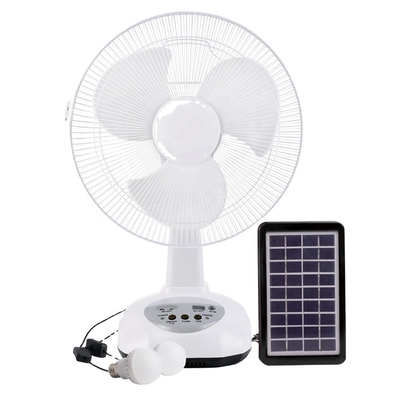 Hot Solar Desk Fan AC/DC 12-Inch Rechargeable Floor Fan Solar Power Panel Mobile Charging Lighting Desk Fan