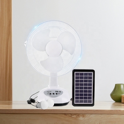 Hot Solar Desk Fan AC/DC 12-Inch Rechargeable Floor Fan Solar Power Panel Mobile Charging Lighting Desk Fan