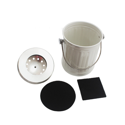 Kitchen Compost Bin for Counter or Under Sink Small Metal Indoor Home Apartment Eco Compost Pail