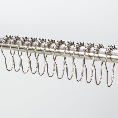 12 Sets Shower Curtain Rings Stainless Steel Rustproof Metal Hooks for Bathroom Shower Rods Curtains