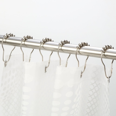 12 Sets Shower Curtain Rings Stainless Steel Rustproof Metal Hooks for Bathroom Shower Rods Curtains