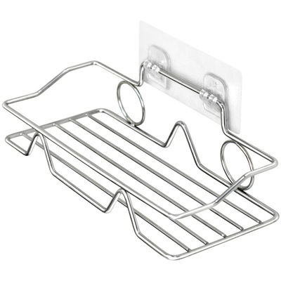 Bathroom Shelf Organizer Storage Kitchen Rack with Traceless Transparent Adhesive No Drilling SUS304 Stainless Steel