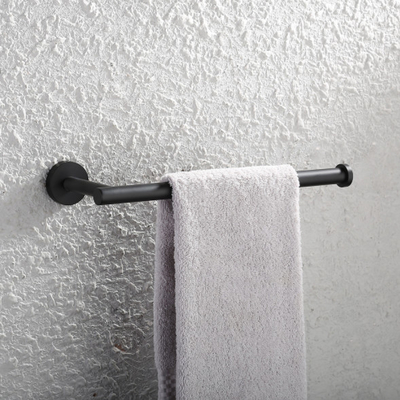 Modern Design Towel Rack Wall Mounted Black Paint Bathroom Accessories Set
