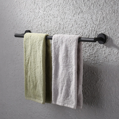 Modern Design Towel Rack Wall Mounted Black Paint Bathroom Accessories Set