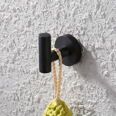 Modern Design Towel Rack Wall Mounted Black Paint Bathroom Accessories Set