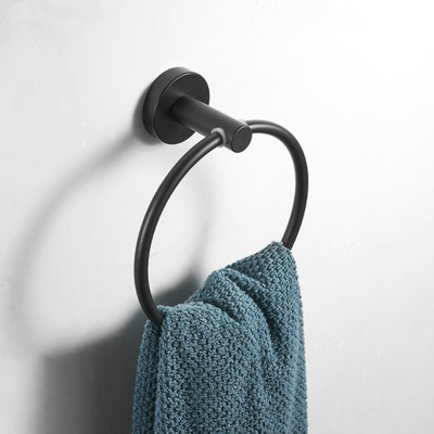 Modern Design Decor Stainless Steel Black Wall Mount Towel Rack Toilet Holder Bathroom Accessories Set Organizer