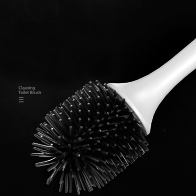 Factory supply Bathroom accessories cleaning household handheld white silicone toilet brush and holder
