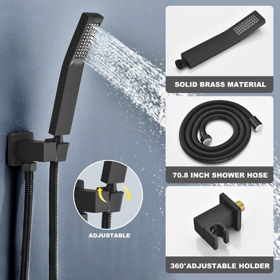 Bathroom shower cabin mixer 12 inch ceiling water saving flow 360 degrees rotating rainfall thermostatic shower head