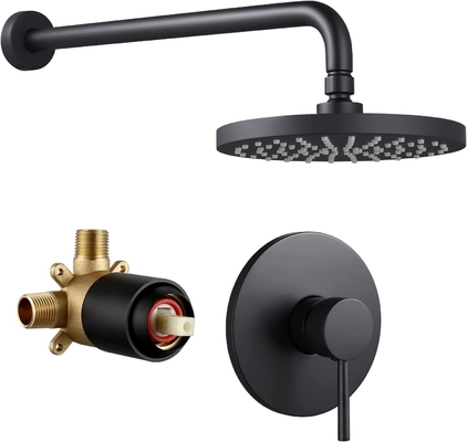 Kingze ceiling shower mixer set bathroom black in wall mounted faucet column rainfall mixer bar shower heads