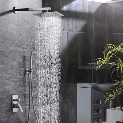 Black cUPC UPC Bathroom Waterfall Shower Head 12 inch 3 Way Shower Column Ceiling System Mixer Rainfall Shower Head