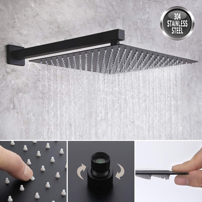 cUPC UPC Waterfall Water Saving Shower Head 8inch 10inch 12inch 16inch wall mount rainfall thermostatic mixer shower set