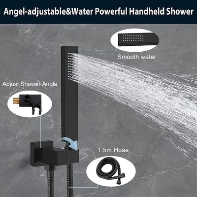 cUPC UPC Waterfall Water Saving Shower Head 8inch 10inch 12inch 16inch wall mount rainfall thermostatic mixer shower set