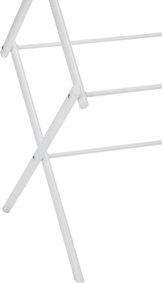 White Foldable Alloy Steel Clothes Drying  Laundry Rack