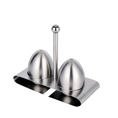 Toothpick Holder Seasoning Pot Stainless steel two-piece set Egg shape