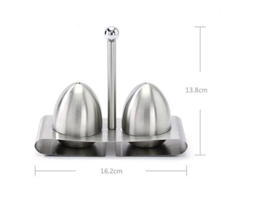 Toothpick Holder Seasoning Pot Stainless steel two-piece set Egg shape