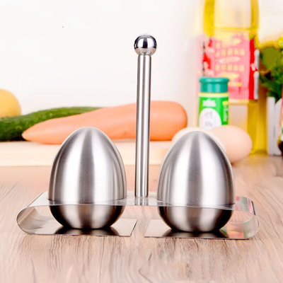 Toothpick Holder Seasoning Pot Stainless steel two-piece set Egg shape