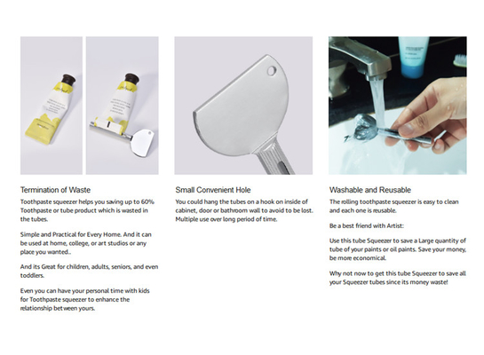 skin care production saver logo customized private label metal key squeezer