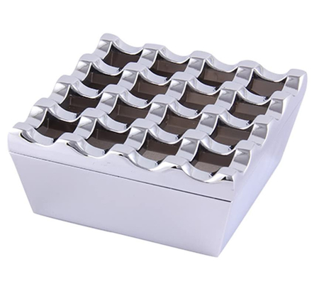 Novelty 16 Grids Stainless Steel Square Cigarette Ashtray