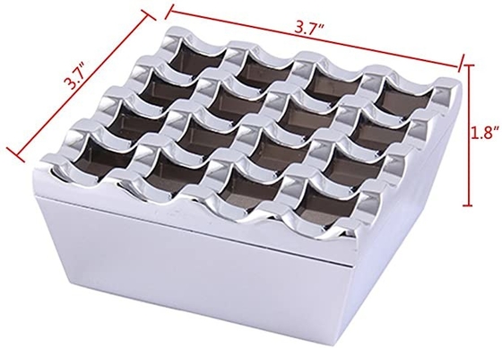 Novelty 16 Grids Stainless Steel Square Cigarette Ashtray