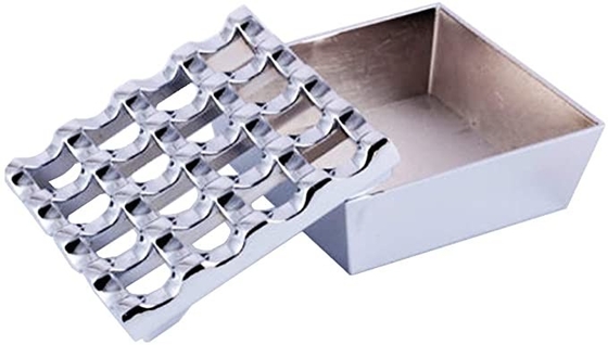 Novelty 16 Grids Stainless Steel Square Cigarette Ashtray