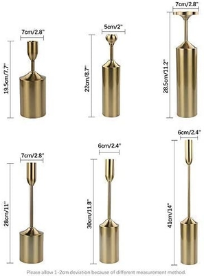 Candlestick Holders for Pillar Candles Gold Metal Candle Holders Set