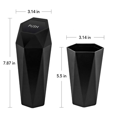 Leakproof Vehicle Trash Bin Easy Clean Up Car Trash Can with Lid New Car Dustbin Diamond Design