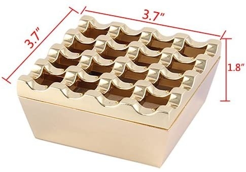 Small Unique Luxury 16 Grids Stainless Steel Square Cigarette Ashtray