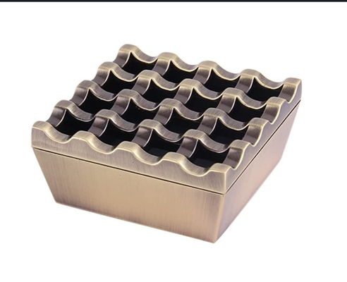 Bronze 16 Grids Vintage Metal Small Cigar Ashtray Novelty Fashion Windproof Cigarettes Ashtray