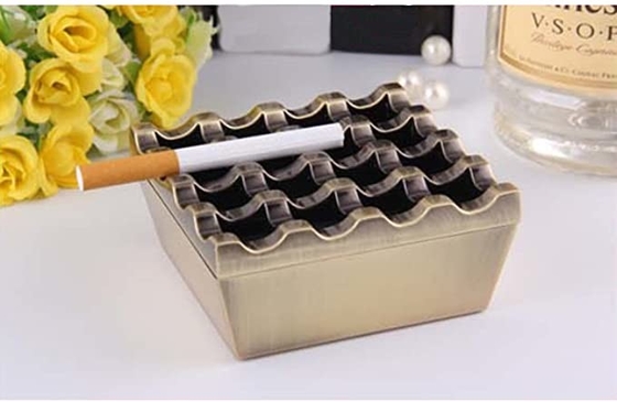 Bronze 16 Grids Vintage Metal Small Cigar Ashtray Novelty Fashion Windproof Cigarettes Ashtray