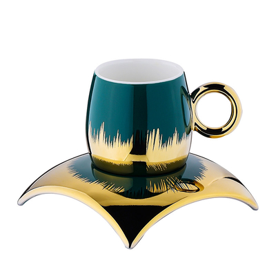 100ml Ceramic Cups Set of 6 Cups and Saucer Gift Box Home Decoration
