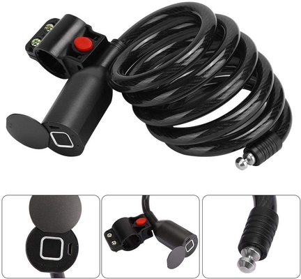 Black Waterproof Homesafe Security System Steel Wire Cable Bike Lock Rope