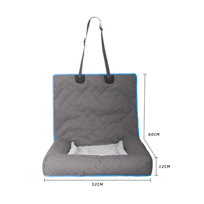 Luxury Pet Bed Foldable Grey Front Dog Car Seat Travel