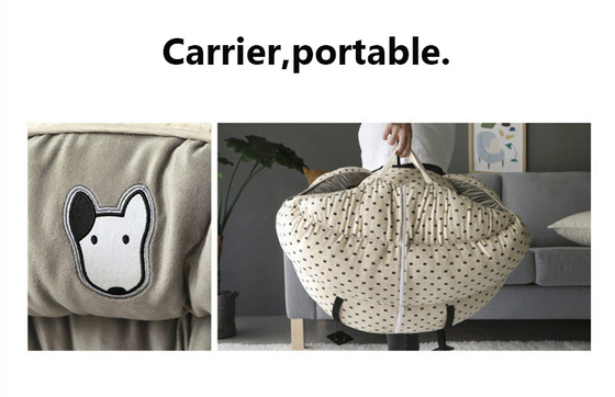 Luxury Dog Bed Cushion Pp Cotton Filled Carrier Portable Dog Car Safety Seat Bed