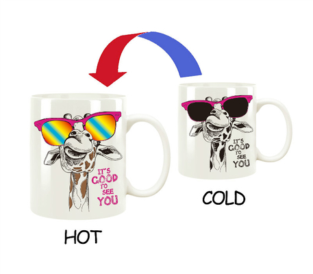 Hot Water Color Changing Fashion Coffee Cups Heat Color Changing Magic Mug