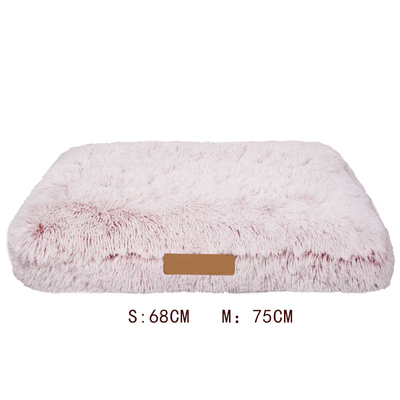 Plush Memory Foam Warm Dog Plush Pet Bed Cushion Pink Grey