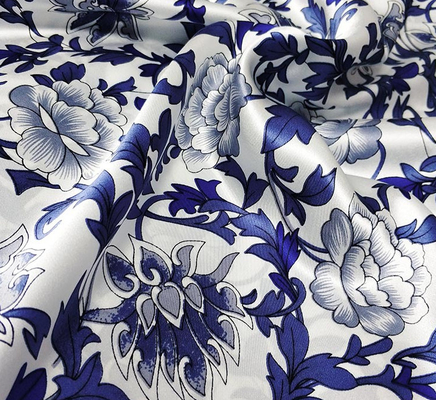 Printed Silk Fabric 6A Grade Pure Lightweight Silk Fabric 22mm Charmeuse