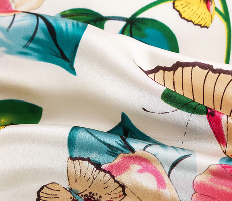 Pure Lightweight Silk Fabric Digital Printed For Bedding Set Multicolor