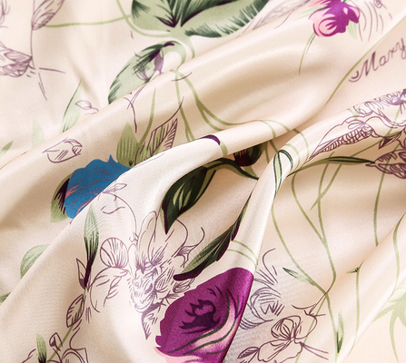 Pure Lightweight Silk Fabric Digital Printed For Bedding Set Multicolor