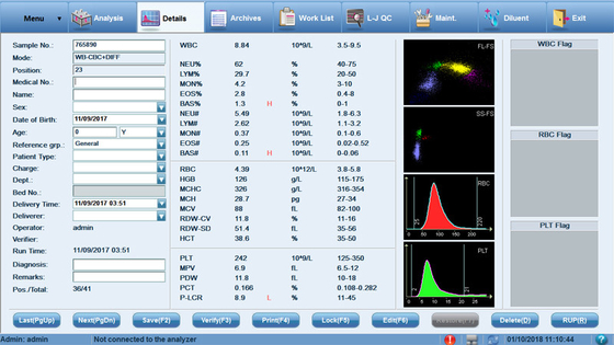 Rayto 5-part human hematology analyzer,auto analyzer Hemaray86 low price