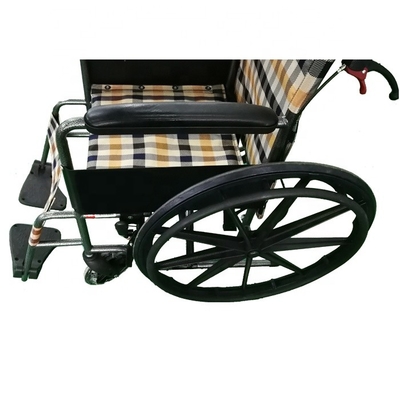 Durable High Quality Manual Wheelchair Rehabilitation Therapy Supplies 8" Front Caster,24" Rear Mag Wheel Steel Tubing 1