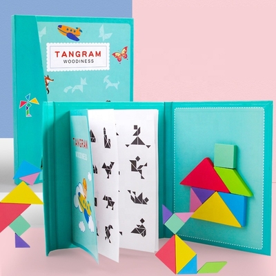 Jigsaw Puzzle Baby Developmental Toys Wooden Tangram Magnetic Puzzle Toys