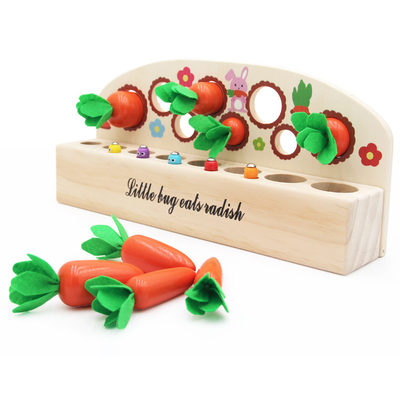 Baby Carrot Harvest Wooden Montessori Toys Matching Game