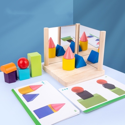 Shape Color Cognition Matching Mirror Blocks Early Learning Toys For 2 Year Olds