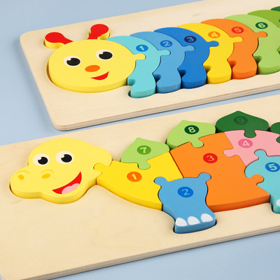 DIY Children Early Education Cognitive Toys Animal 3D Stereo Clasp Puzzle