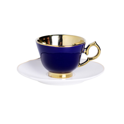 Porcelain Fashion Coffee Cupss 120ml With Electroplating Gold Plated